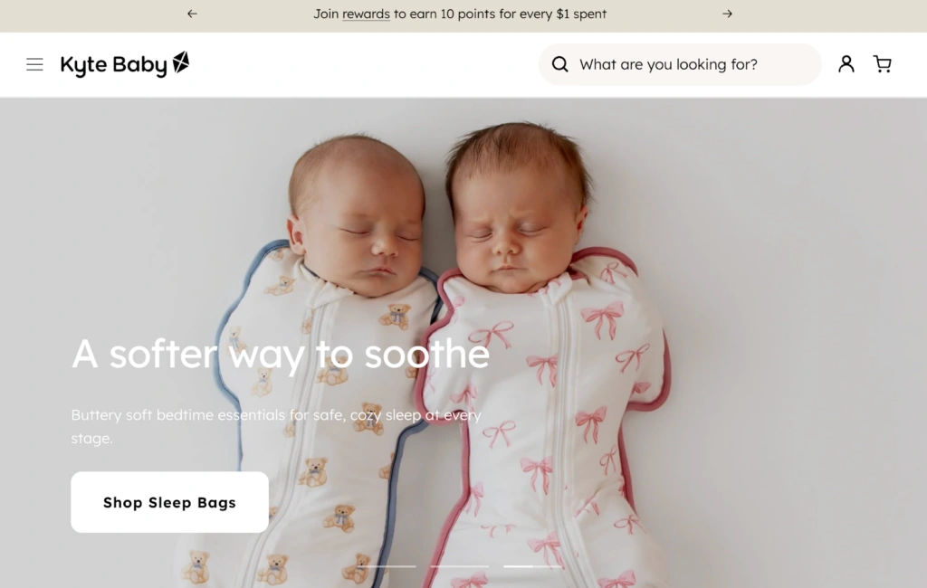 Kyte Baby homepage